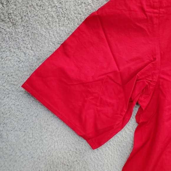 Jessica London Blouse Top Split Neck Tunic Shirt Plus Size 16W Collared Red - Picture 5 of 11